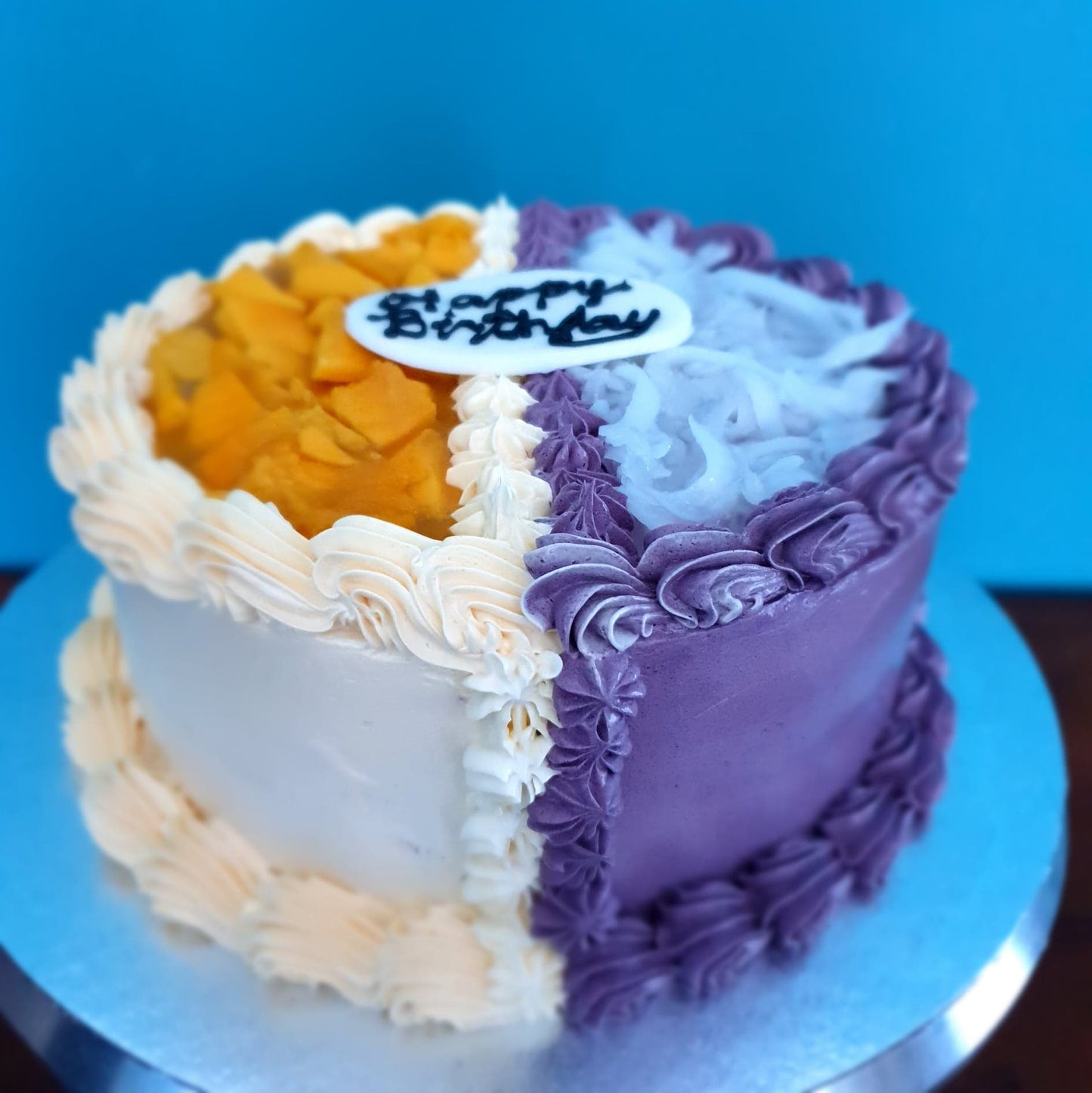 Half N' Half. Mango and Ube (purple yam) (8″)