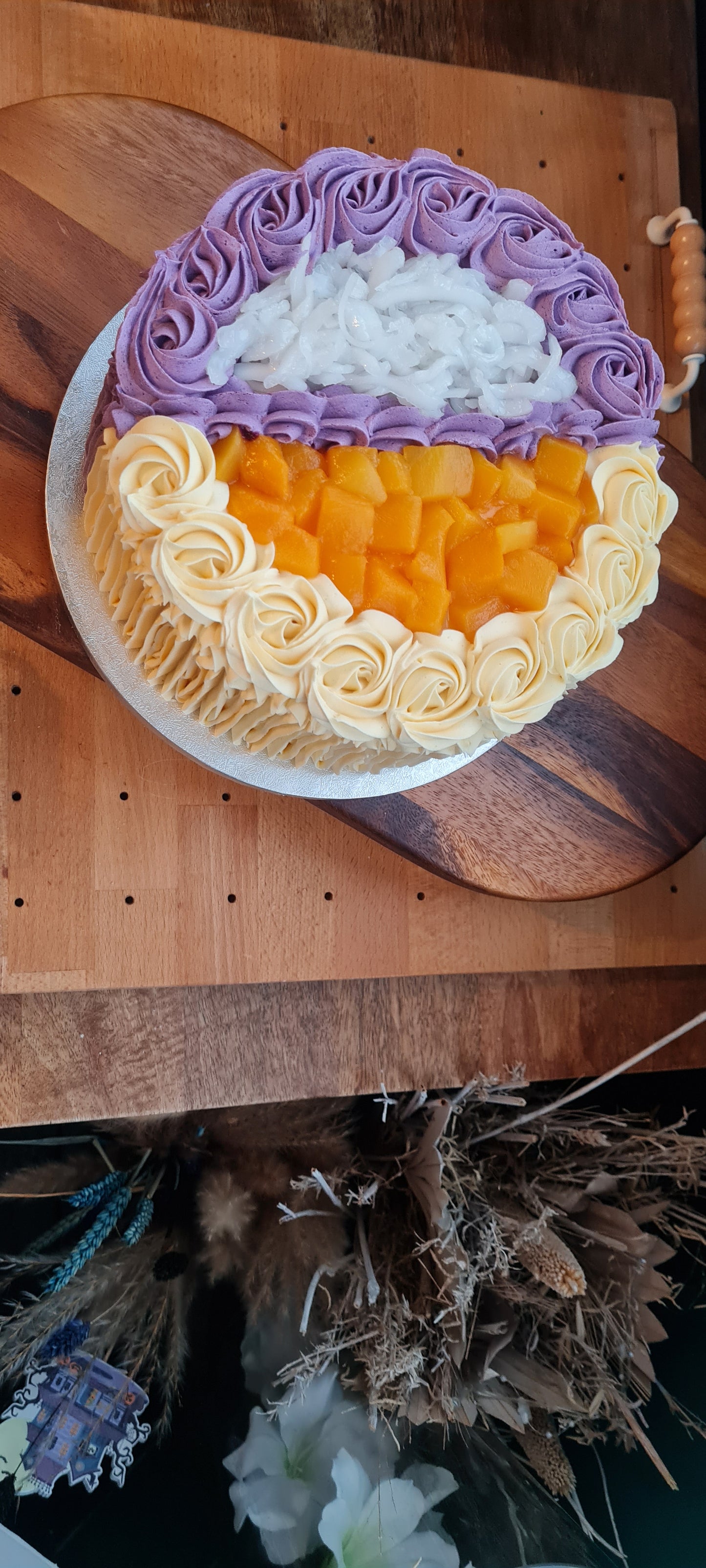 Half N' Half. Mango and Ube (purple yam) (8″)