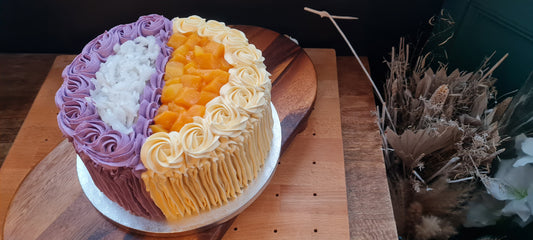 Half N' Half. Mango and Ube (purple yam) (8″)